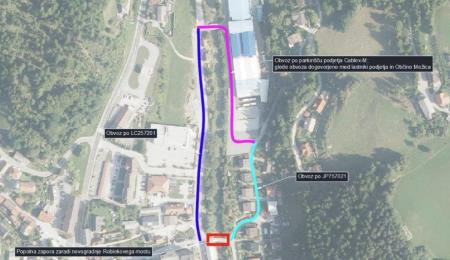 2. zapora Roblekovega mostu z obvozom